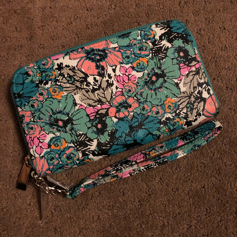 Floral print wallet/wristlet